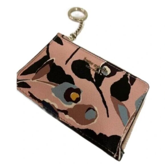 ♠️♠️ Kate Spade Cameron Paper Rose Floral Card Holder Keychain - Picture 3 of 7